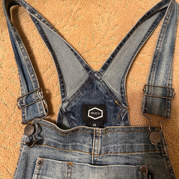 RVCA Casual Blue Denim Overalls. Size 28” waist - Picture 10 of 15